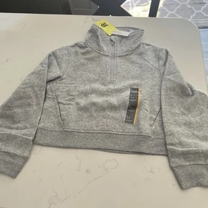 All in Motion Size S (6/7) 1/2 Zip Fleece Pullover Sweatshirt Gray - Picture 1 of 10