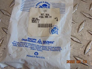 *4 PACK* BARNES 16077 1/4 SEAL STEEL PIPE FIT NUT - Picture 1 of 2