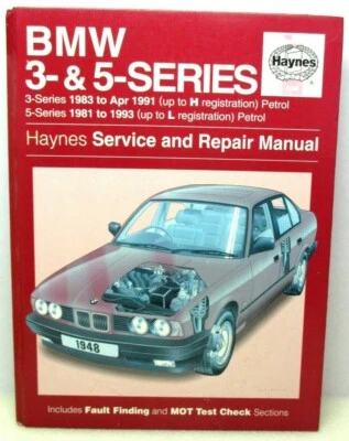 Haynes BMW 3-1983To1991 & 5-1981To1993 Serie Gasolina Servicio & Reparar Manual - Imagen 1 de 4