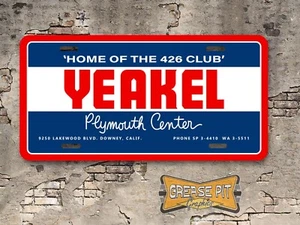 Yeakel Plymouth Center License Plate Downey - Foto 1 di 1