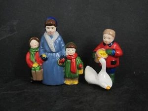 Dept 56 Christmas Snow Village Mom & Kids Feeding Geese 5057-1 Vintage 1986 - Picture 1 of 8