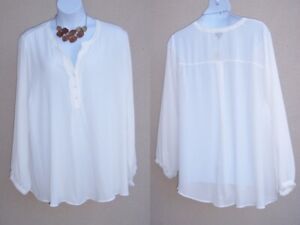 Torrid NEW White Georgette Pintuck Button Pullover Blouse plus size 5 5x top