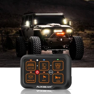 AUXBEAM RGB AR-600 6 Gang Switch Panel On-Off LED Light Circuit Control For Jeep - Foto 1 di 12