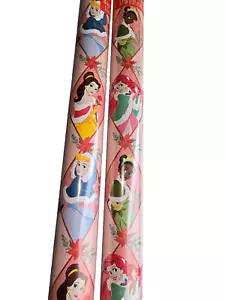 Hallmark Wrapping Paper Christmas Disney Princesses White 55 sq ft 2-Rolls New - Picture 1 of 7
