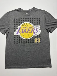 NBA U Marca LA Lakers Lebron James Gris Poliéster Camiseta Adulto Grande - Imagen 1 de 8