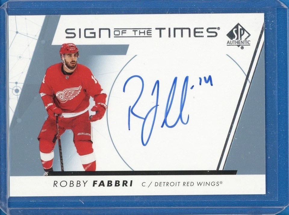 2021/22 SP AUTHENTIC Robby Fabbri SIGN OF THE TIMES SOTT AUTOGRAPH AUTO RED WING - Image 1 of 1