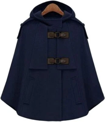 Женские милые летучая мышь рукав с капюшоном шерсти мешковатые пончо плащ кардиганы кроличьего - Изображение 1 из 4