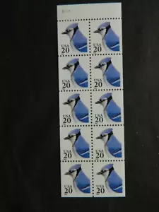 US SC# 2483a BLUE JAY Bird BOOKLET Pane OF 10 UNFOLDED MNH 1995 - Picture 1 of 1