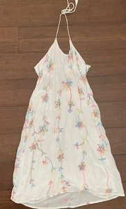 Cool Change Girls Size 8 Dress White Rainbow Embroidered Sequins Fully Lined - Picture 1 of 9