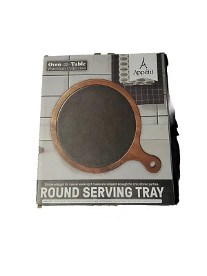 Tabla de queso Appetit charcutería pizarra madera bandeja redonda para servir NUEVA Y SELLADA Foto 1 de 2