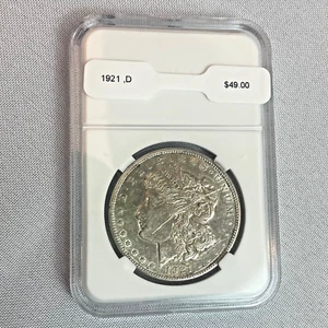 1921 D Morgan Silver Dollar Slabbed $1 Coin - Picture 1 of 3