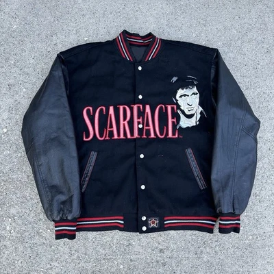Vintage JH Design Scarface Reversible Letterman Varsity Jacket Sz L Al Capone - Image 1 of 4
