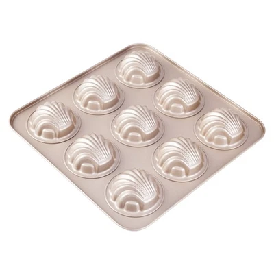 Madeleine Pan 9-Cavity Cake Pan Non-Stick Bakeware ,Champagne Gold - Image 1 of 4