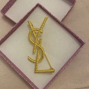 Large Yves Saint Laurent Vintage Gold Brooch - Picture 1 of 5