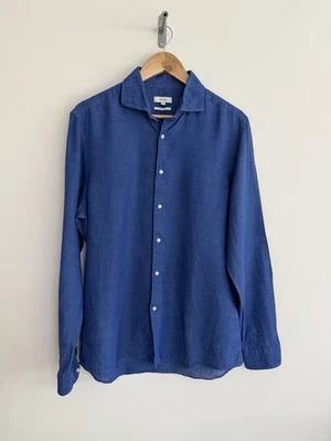 Reiss “Ruban” Long Sleeve Linen Shirt Blue Large Regular Fit - Image 1 of 4