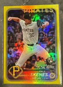 Aggiornamento Topps 2024 - RC Rookie Debutto Paul Skenes GIALLO Rainbow Foil - Foto 1 di 2
