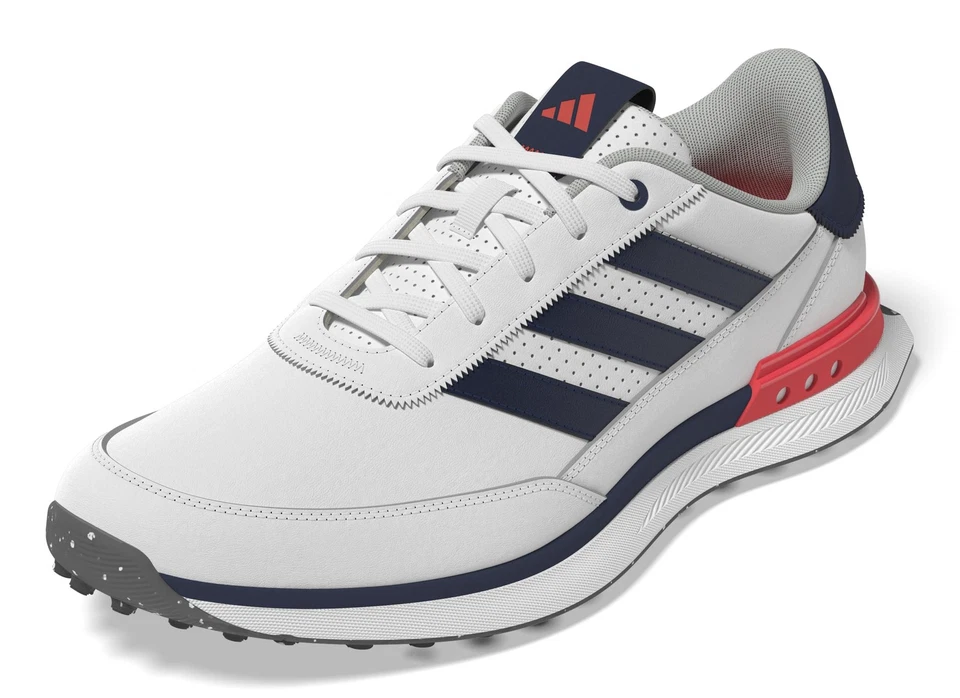 Adidas S2G 24 Leather Spikeless Golf Shoes White Navy Mens Size 9.5 (IH8523)
