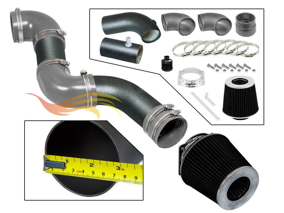 BCP RW GRIS para 96-02 Victoria Town Car Grand Marquis 4,6 L V8 admisión de aire + filtro Foto 1 de 3