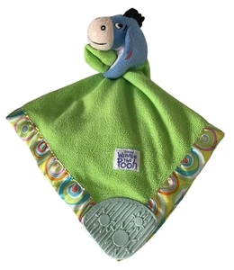 Disney Winnie Pooh Eeyore Lovey Peluche Verde Manta de Seguridad Mordedor Juguete Satinado - Imagen 1 de 4