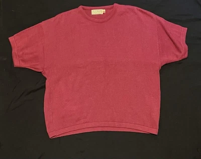 Vintage LL Bean Sweater Womens XL Knit Short Sleeve Pullover USA 90s Pink - Image 1 of 4