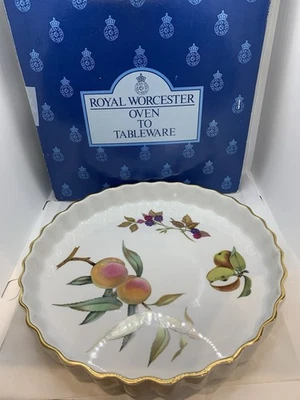 Royal Worcester Evesham Gold Flan Dish 10”Oven To Tableware New Gift Fruit Large - Image 1 of 4