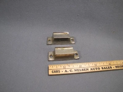 2 Vintage/Antique Nickel Plated Country Cupboard or Hoosier Cabinet Keepers - Image 1 of 4