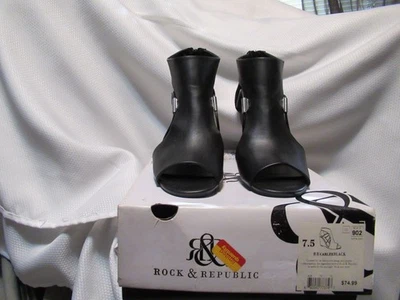 ROCK & REPUBLIC Carlee cuña alta negra - talla 7,5 M - nueva en caja Foto 1 de 4