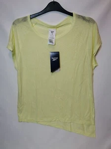 Reebok Women’s Lightweight Burnout T-Shirt – Lemon Yellow – Size S UK 8-10 – NEW - Picture 1 of 9