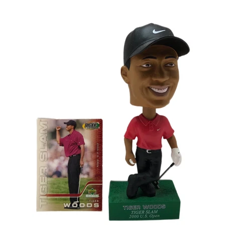 Tiger Woods U S Open Bobblehead 2000 Tiger Slam Upper Deck Trading card Cover