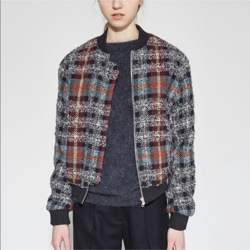 Giacca bomber in lana a quadretti Acne Studios Azura Check taglia 34 XS