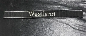 WWII German Army cuff title WAFFEN Westland Reproduction re-enacting acting - Picture 1 of 3
