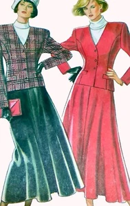 1980s Tailored Princess Jacket Mermaid Flip Skirt New Look 6917 Sewing Pattern - Picture 1 of 3