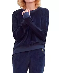 SUNDRY Women's Side Zip Velour Sweatshirt 2 - Picture 1 of 2