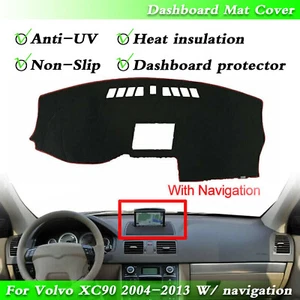 1x Black Dashboard Cover Pad Dashmat For Volvo XC90 2002 2003-2013 W/navigation - Picture 1 of 6