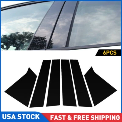 For 2016-21 Chevrolet Malibu Door Pillar Post Trims Gloss Black Car Accessories - Image 1 of 4