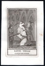 Antique listing 1800 de Santo Tomas Canturiense santino image pious holy card