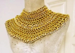Da NeeNa J969 Gold and Silver Chain Roman Dance Choker Necklace Shoulder - Picture 1 of 2