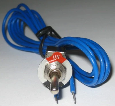 24" Prewired Mini Toggle Switch with ON / OFF Metal Plate - SPST 6 A - 125 V - image 1 of 4