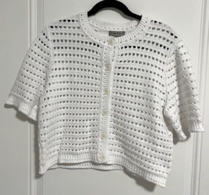 J. Crew Women’s Short Sleeve Open Knit Cardigan - Size L - MRSP$130 - Bild 1 von 7