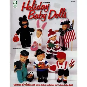 Holiday Baby Dolls Costumes Crochet Patterns For 9 1/2" Dolls 7 Designs - Picture 1 of 5