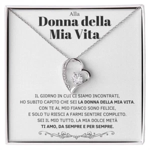 Collana Donna Amore Argento Regali per lei - Cofanetto con DEDICA incluso - Foto 1 di 6