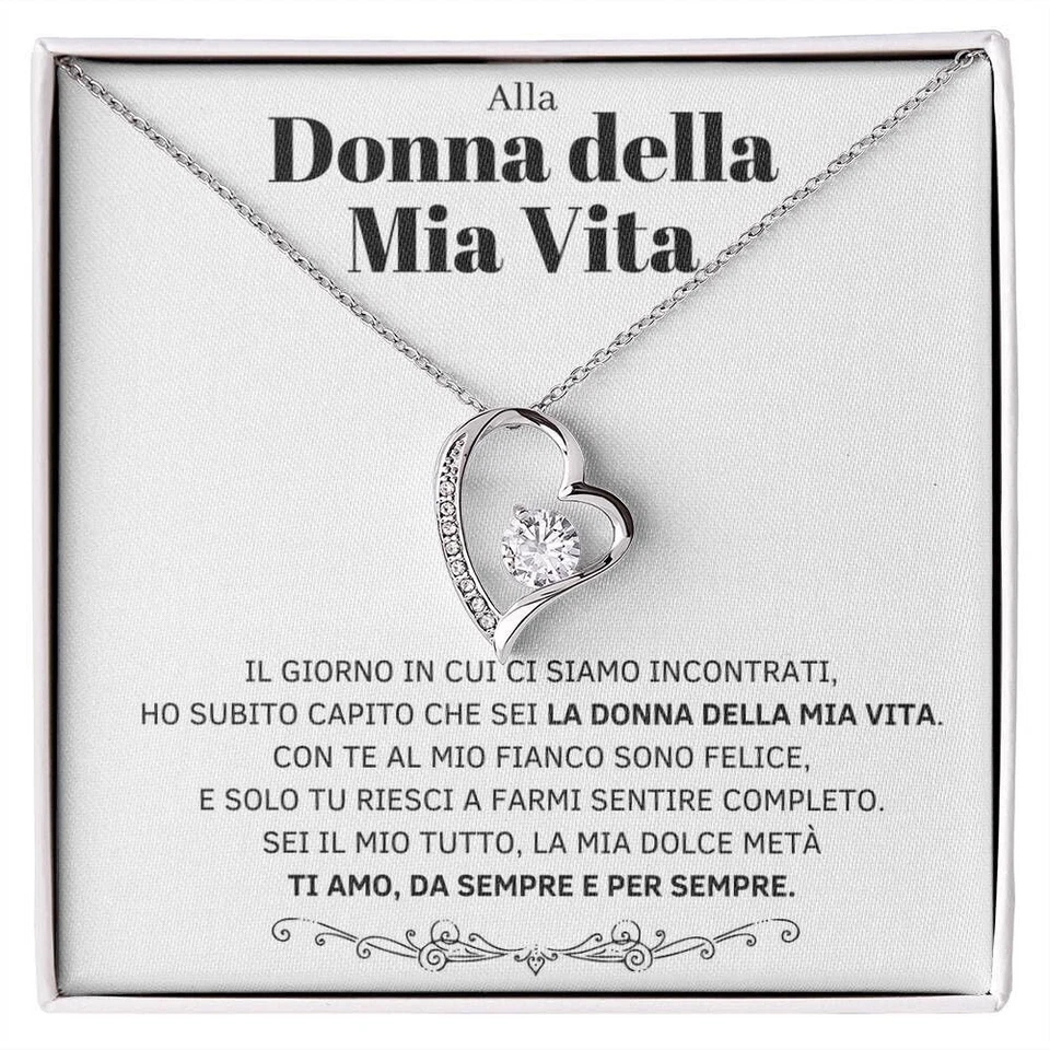 Collana Donna Amore Argento Regali per lei - Cofanetto con DEDICA incluso - Immagine 1 di 4