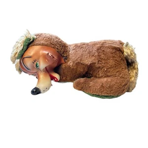 Vintage Big Bad Wolf Rushton Style Rubber Face Plush Stuffed Animal 1950s - Picture 1 of 15