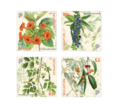SINGAPORE 2025 CRITICALLY ENDANGERED FLORA OF COASTAL FORESTS COMP. SET 4 STAMPS - Image 1 of 4
