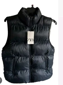 Zara Vest Mens Small Puffer Padded Warm Polyester Lightweight Blue 4302 314 - Picture 1 of 6