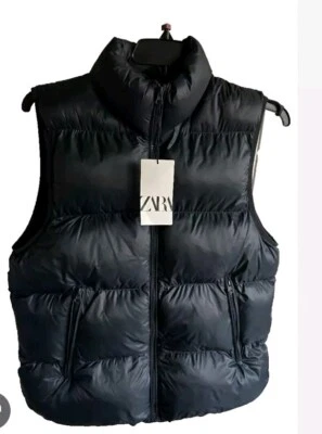 Chaleco Zara Para Hombre XL Puffer Acolchado Cálido Poliéster Ligero Azul 4302 314 Foto 1 de 4