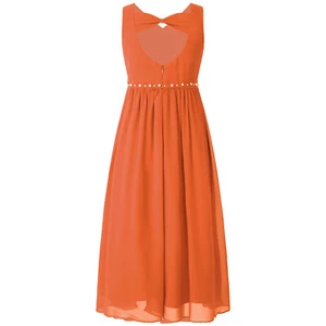 Kid Girls Dress Chiffon Beaded Bridesmaid Cutout Back Formal Gown Birthday Party - Picture 1 of 56