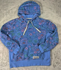 LIFE IS GOOD womens Small sweatshirt floral pullover hoodie kangaroo pocket - Picture 1 of 13