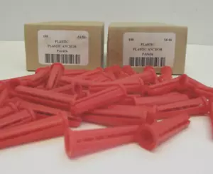 MALCO PLASTIC SCREW ANCHOR P/N:PA1416 RED (LOT OF 200) - Picture 1 of 4