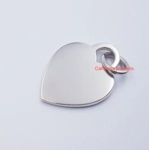 Dije/colgante de corazón grabable plata esterlina 0,925 - Imagen 1 de 1